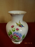 Hollóházi porcelán, Hortenzia mintás váza, 15 cm magas.  Vanneki! Jókai.