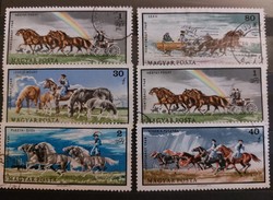Equestrian stamp 1968 hortobágy 6 pcs