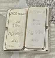 500 Grams of colored silver 999 ‰ investment blocks!