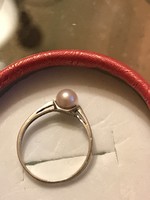 Modern fehérarany gyűrű valódi gyömggyel
