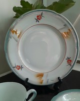 6 German luster glazed cake plates