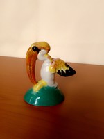 Extremely rare art deco colorful toucan bird ceramic figure sculpture marked Gáldi Glas Gyula collectors