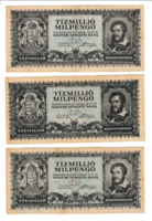 1946 - Ten million milpengő banknote - 3 pcs