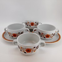 Two-handled soup cups with Alföldi panni pattern