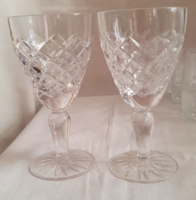 2 crystal white wine glasses