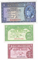 Lengyelország 5-2-1 zloty az emigráns kormány pénze 1939  REPLIKA UNC