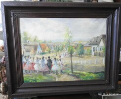 Ferenc Krutsay wedding procession - oil / canvas