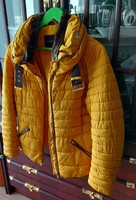 ZARA márkajelzésű mustársárga női dzseki kabát újszerű állapotú, elrejthető kapucnival, M méret