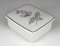 1J904 Régi virágdíszes Hollóházi porcelán bonbonier