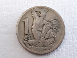 Csehszlovákia 1 Korona 1923 érme - Csehszlovák 1 Kr 1923 külföldi pénzérme