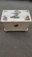 Antique folk painted shepherd flower chest.