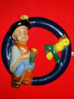 Extremely rare antique hop brothers work glazed ceramic wall decoration 15 cm as shown in the pictures