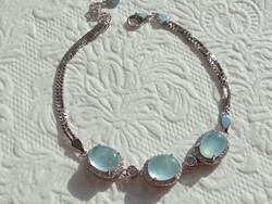 Aquamarine 925 silver bracelet