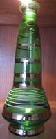 Bohemia glass - green bottle glass with golden stripes