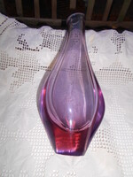 Miroslav Klinger modern design súlyos vastag cseh üveg váza- talpa lapra csiszolt