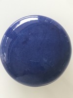 Ceramic paperweight or ornament in cornflower blue, 10 cm diameter
