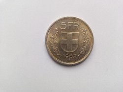 5 FRANK 1967 B - Svájc - 0.835 ezüst