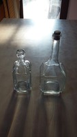 Two old small glass bottles