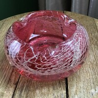 Régi Muranoi díszüveg hamutál hálós díszítéssel