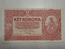 Két korona 1920   2 korona vastag csillagos 2ab sorozat