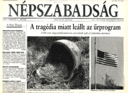 Népszabadság - February 3, 2003 - The space program was stopped due to the Columbia tragedy
