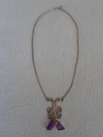 Art Nouveau silver necklaces with natural ametrine stones