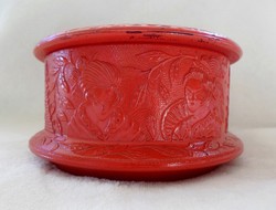 Régi nagy méretű jelzett távol-keleti üveg tégely