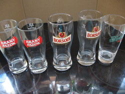 5 3 dl retro Hungarian beer glasses