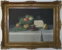 Nagyméretű! Molnár Z. János: Gyümölccsendélet