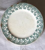 Antik Zsolnay, szívpecsétes jelzésű, érett fajansz tányér