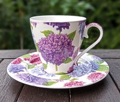 Hydrangea bone china tea cup + saucer