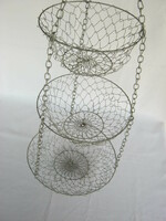 Retro metal mesh floral orchard hanging 3-level basket