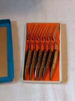 Retro small sandwich fork in a box 6 pcs (Canadian souvenir)