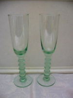 Spanyol türkiz zöld pezsgős pohár pár, esküvői ceremóniára is