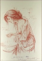 1L104 xxi. Century artist: woman washing clothes