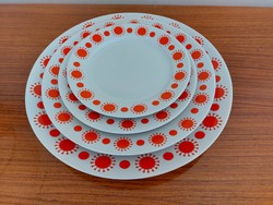 Retro 4 Alföld porcelain centrum varia red pattern plate 28.7 cm the largest