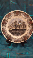 Nautical porcelain plate, decorative faience plate (m3056)