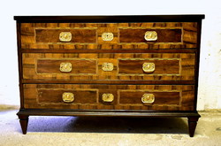 XIX. No. Antique inlaid 3-drawer chest of drawers!