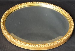 Dt/160 - gold-plated, decorative frame, frosted, circular wall mirror
