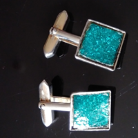 Old retro, turquoise green, turquoise blue cufflinks