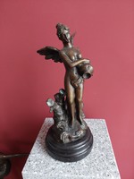 Bronz akt szárnyas angyal  szobor