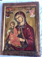 Ikon Mária a kisdeddel XVII . századi másolat