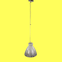 Honsel black and white glass ceiling lamp/pendant 70's