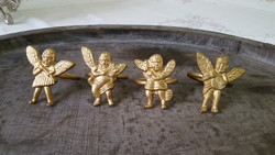 Musical copper angel napkin rings 4 pcs.