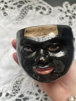 Antique, rare black cup with a negro head, 