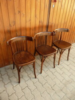 3 db antik kávéházi debreceni Thonet szék az 1930-s évekből