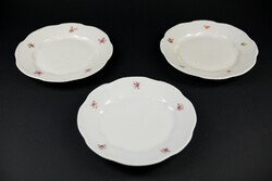 Zsolnay porcelain old flat plates, 3 pieces.