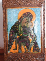 Great gy. Margit (March 17, 1931 - October 2015) fire enamel mural - Madonna with your baby.