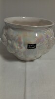 Vintage rebecca majolica marked portuguese caspo with fruit embossed pattern, flawless