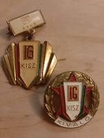 KISZ Youth Gárda Badge Excellent and 5-Year, 2 pcs together
